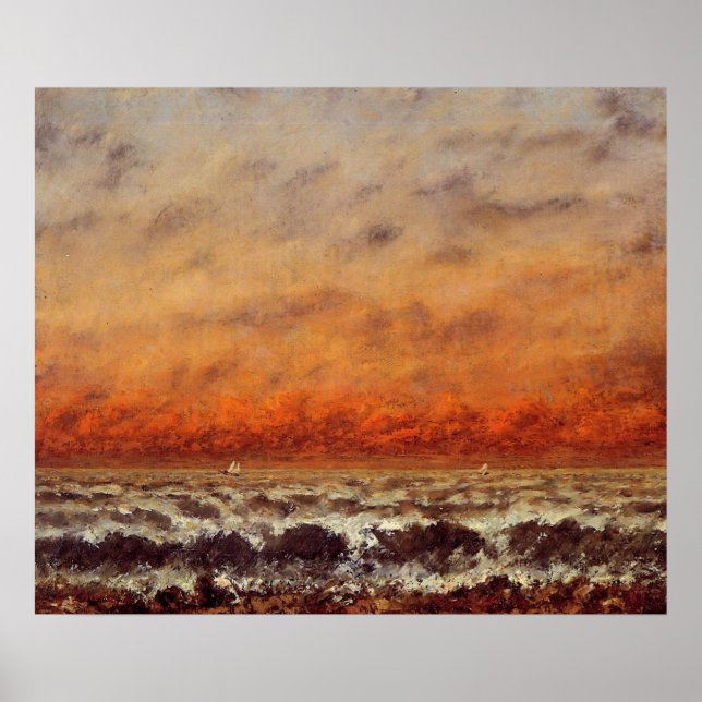 Seascape, beautiful painting by Gustave Courbet Poster (Front)