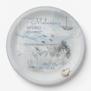 Seascape Bridal Shower Paper Plate