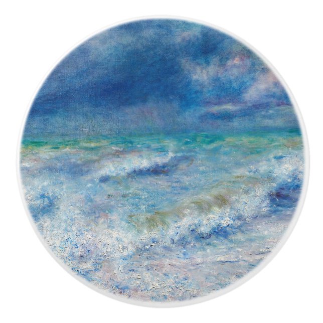 Seascape by Pierre-Auguste Renoir Fine Art Ceramic Knob (Front)