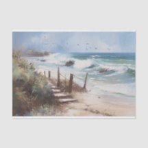 Seascape Coastal View Landscape Painting Decoupage
