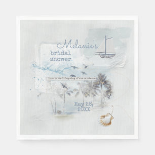 Seascape Collage Bridal Shower Napkin