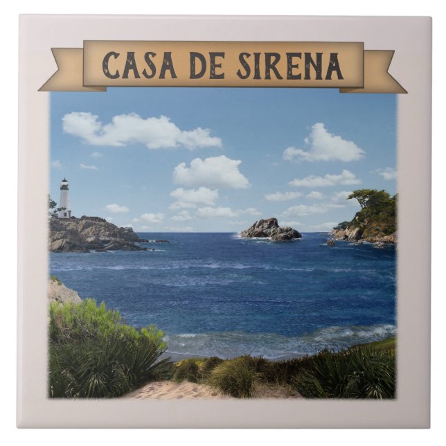 Seascape (customisable) Ceramic Tile (Front)