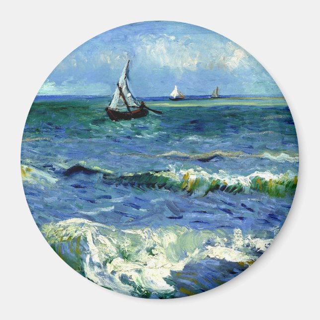 Seascape, fine art painting by Van Gogh Magnet (Front)