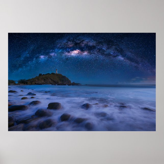 Seascape Lighthouse | Milky Way Lanta Island Krabi Poster (Front)