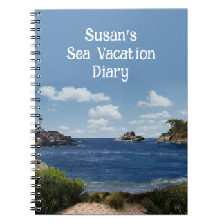 Seascape Notebook with customisable text 