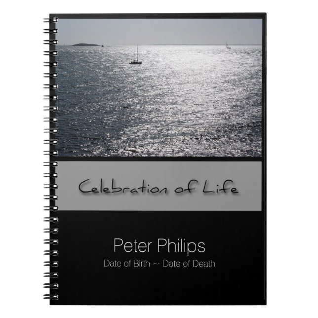 Seascape Personalised Memorial Guest Book (Front)
