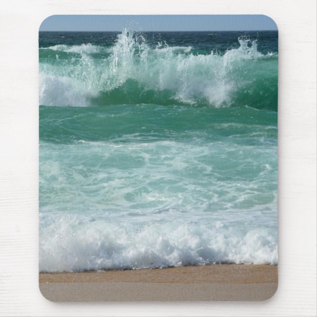 Seascape Sea Waves Beach Seaside Trendy Template Mouse Mat (Front)