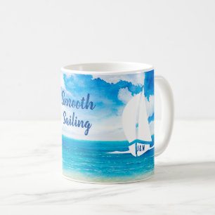 Seascape Smooth Sailing Couples Personalised  Coffee Mug