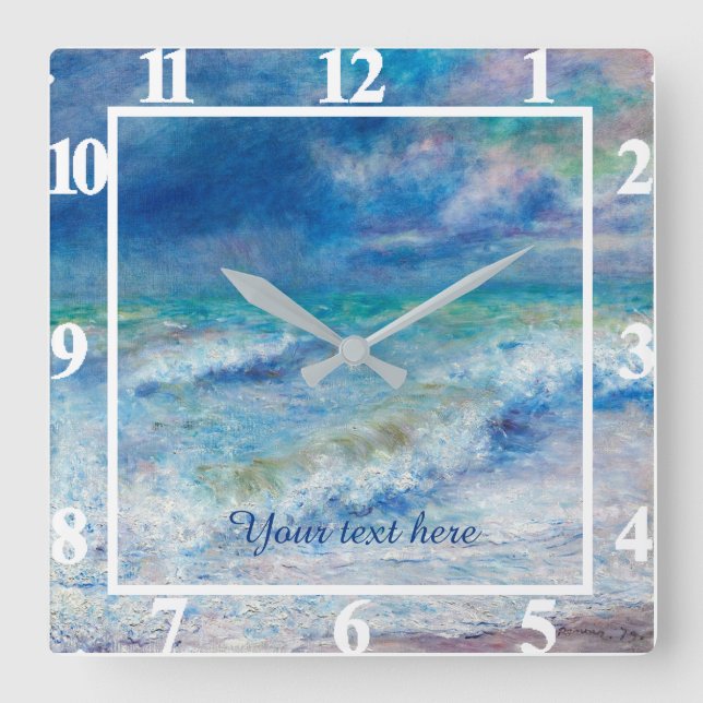 Seascape Square Wall Clock (Front)