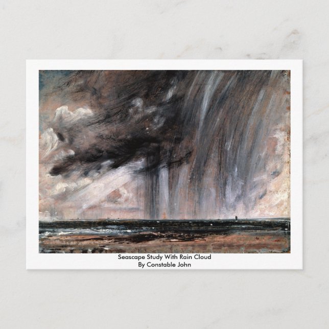 Seascape Study With Rain Cloud By Constable John Postcard (Front)