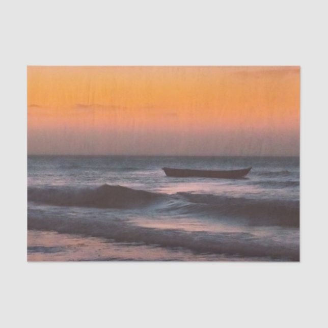 Seascape Sunset at Jericoacoara, Ceara, Brazil Tissue Paper (Front)
