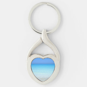 Seascape turquoise scenery key ring
