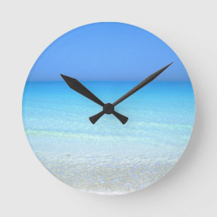 Seascape turquoise scenery round clock