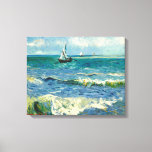 Seascape | Vincent Van Gogh Canvas Print<br><div class="desc">Seascape near Les Saintes-Maries-de-la-Mer (1888) by Dutch post-impressionist artist Vincent Van Gogh. Original artwork is an oil on canvas seascape painting depicting a boat on an abstract blue ocean.

Use the design tools to add custom text or personalise the image.</div>