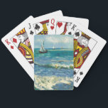 Seascape | Vincent van Gogh Playing Cards<br><div class="desc">Seascape near Les Saintes-Maries-de-la-Mer (1888) by Dutch post-impressionist artist Vincent Van Gogh. Original artwork is an oil on canvas seascape painting depicting a boat on an abstract blue ocean.

Use the design tools to add custom text or personalise the image.</div>