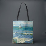 Seascape | Vincent van Gogh Tote Bag<br><div class="desc">Seascape near Les Saintes-Maries-de-la-Mer (1888) by Dutch post-impressionist artist Vincent Van Gogh. Original artwork is an oil on canvas seascape painting depicting a boat on an abstract blue ocean.

Use the design tools to add custom text or personalise the image.</div>
