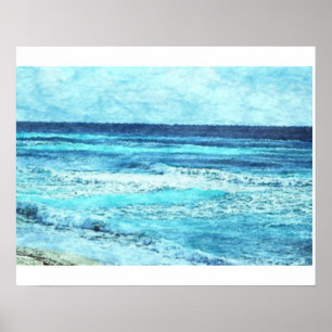 Seascape Watercolor Photo Poster