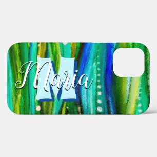 Seascape with Bubbles Alcohol Ink iPhone 12 Pro Case