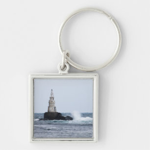 Seascape with lighthouse key ring