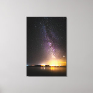 Seascape with milky way canvas print