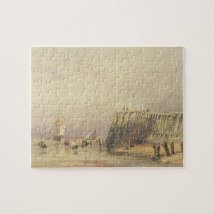 Seascape with Sailing Barges and Figures Wading Of Jigsaw Puzzle