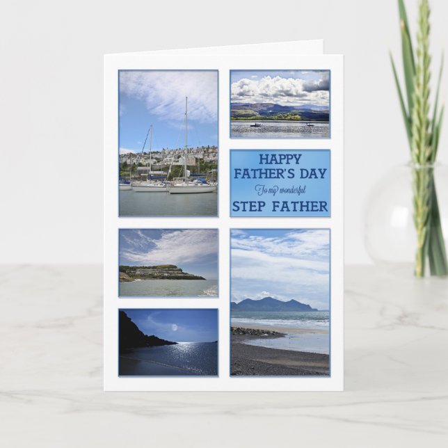 Seascapes Father's Day card for step father (Front)
