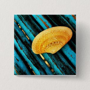 seashell 15 cm square badge