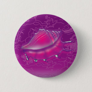 Seashell 6 Cm Round Badge