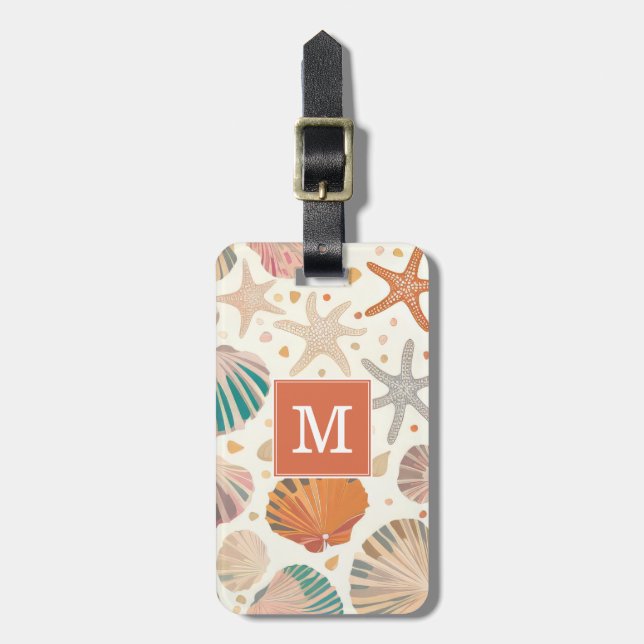 Seashell and Beach Luggage Tag (Front Vertical)