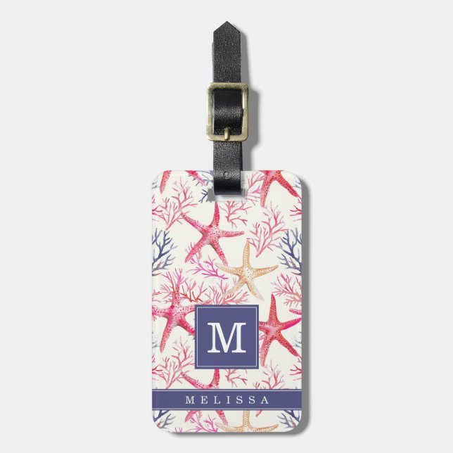 Seashell and Beach Luggage Tag (Front Vertical)