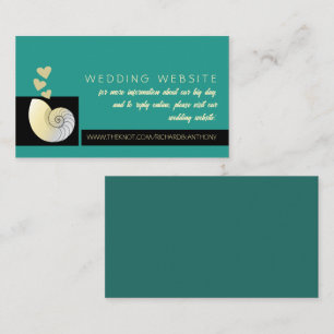 Seashell and Hearts, Beach Wedding Website Enclosure Card