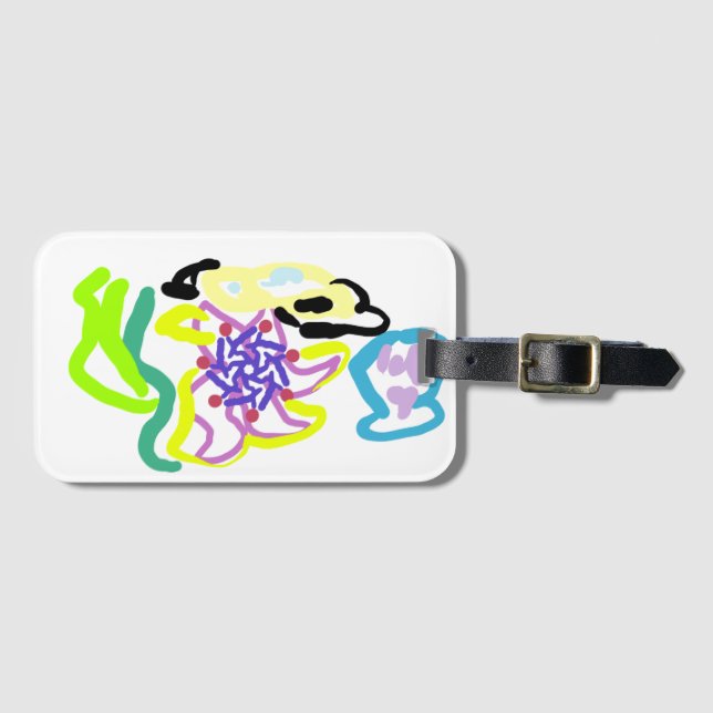 Seashell and starfish luggage tag (Front Horizontal)