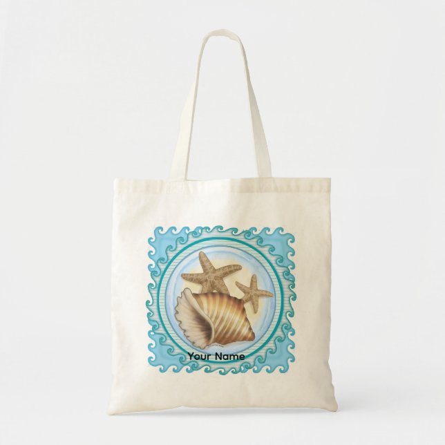 Seashell and Starfish Tote Bag (Front)
