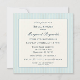 Seashell and Stripes Bridal Shower Invitation