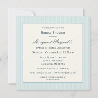 Seashell and Stripes Bridal Shower Invitation