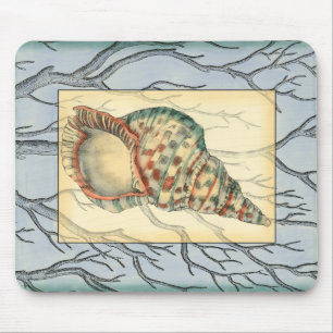 Seashell and Tree Branches Mouse Mat
