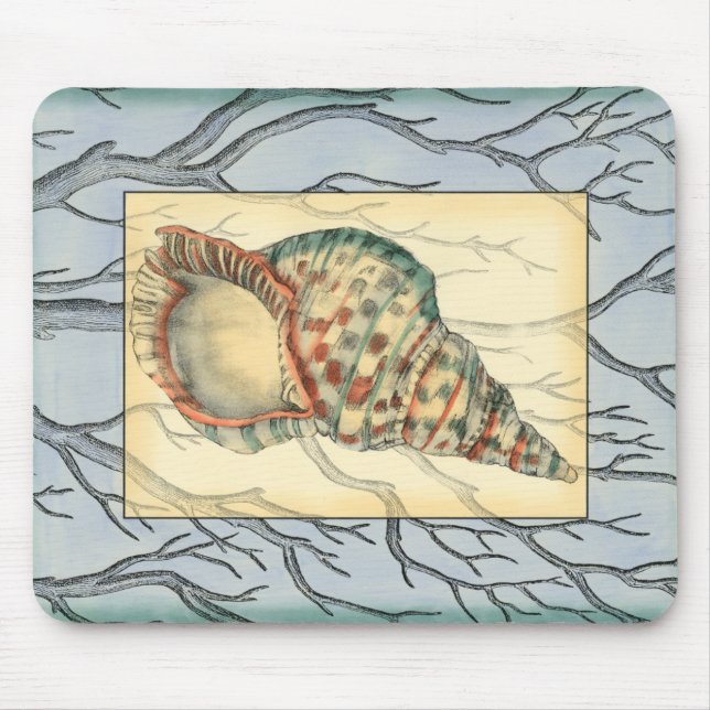 Seashell and Tree Branches Mouse Mat (Front)