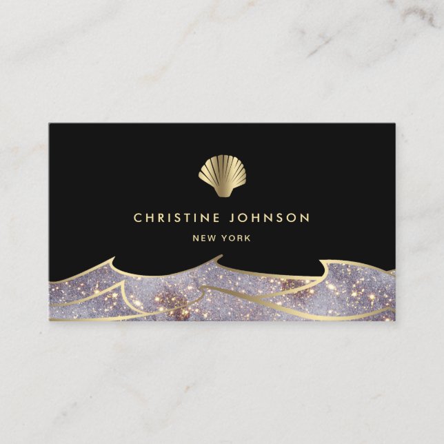 seashell and waves business card (Front)