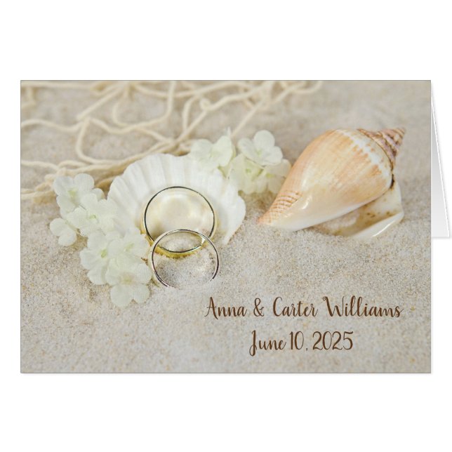 Seashell and  Wedding Rings (Front Horizontal)