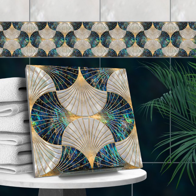 Seashell Art Deco - Abalone Shell and Pearl Tile (Creator Uploaded)