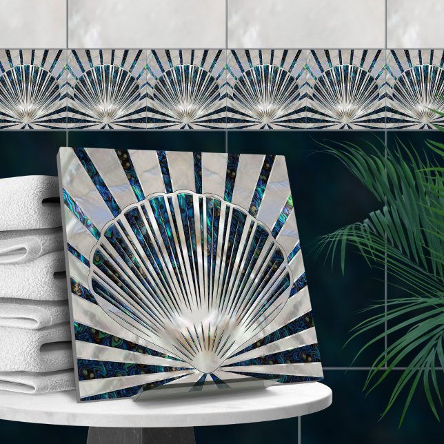 Seashell Art Deco - Abalone Shell and Pearl Tile (Creator Uploaded)