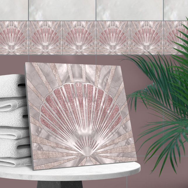 Seashell Art Deco -Misty Rose and Pearl Tile (Creator Uploaded)