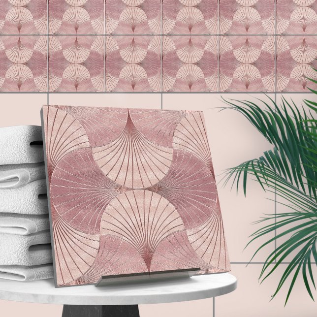 Seashell Art Deco - Misty Rose and Rose Gold Tile (Creator Uploaded)