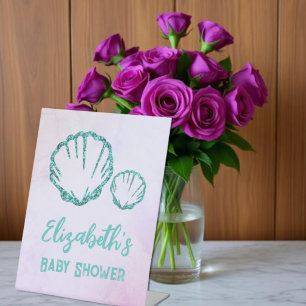 Seashell Baby Shower Pedestal Sign