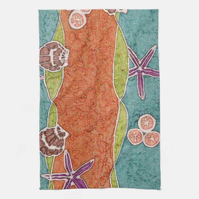 Seashell Batik Kitchen Towel (Vertical)