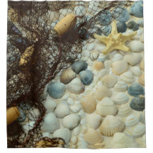 Seashell Beach Bathroom Shower Curtain