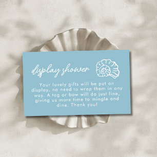 Seashell Beach Blue Display Shower Bridal Shower Enclosure Card
