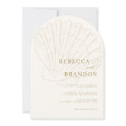 Seashell Beach Coastal Ivory & Gold Arch Wedding