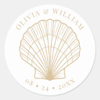 Seashell Beach Coastal Wedding Beige