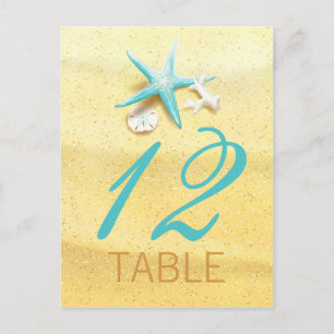 Seashell Beach Destination Wedding Table Card